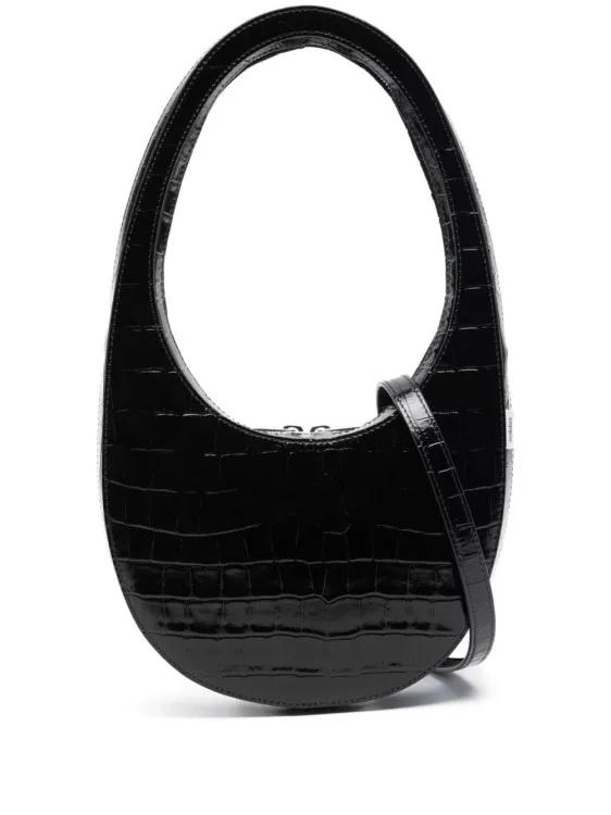 Coperni Shopper - Black Leather Embossed Croc Effect Bag - Gr. unisize - in Schwarz - für Damen