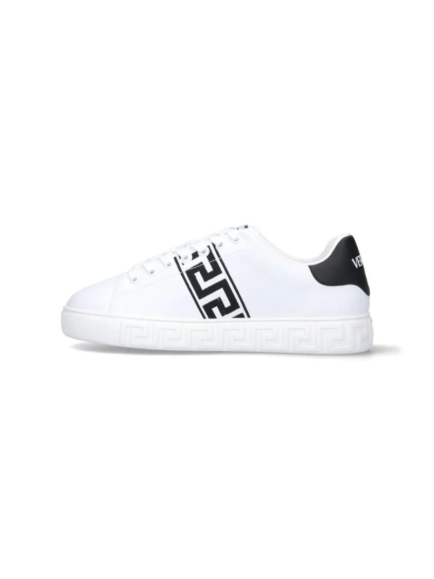 Thumbnail - Versace Low-Top Sneaker - 'Greca' Embroidered Sneakers – White - Gr. 41,5 (EU) - in Weiß - für Damen