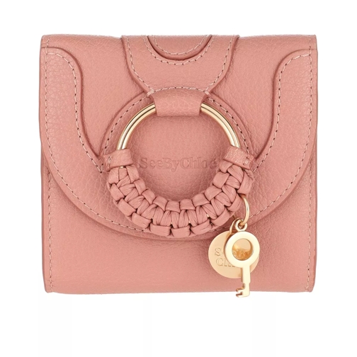 See By Chloé Hana Square Trifold Compact Wallet Leather Dawn Rose Tri-Fold Portemonnee