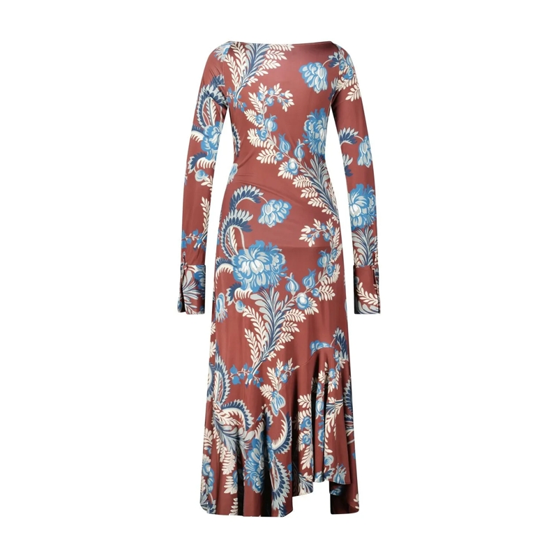 Etro Minikleid Jersey Kleid mit floralem Muster braun(Image 2)