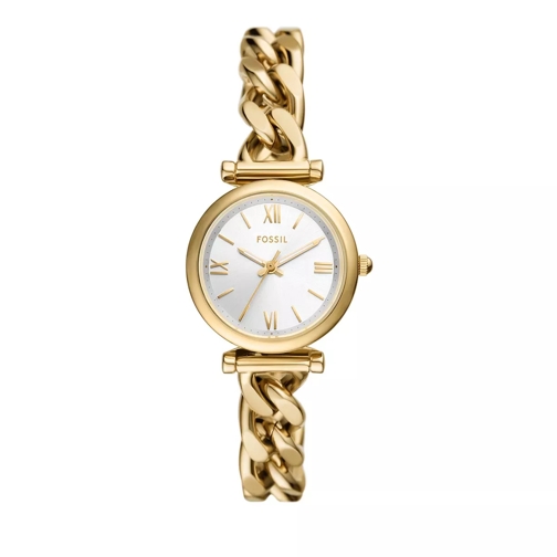 Fossil Carlie Three-Hand Gold-Tone Stainless Steel Watch Gold Quartz Watch