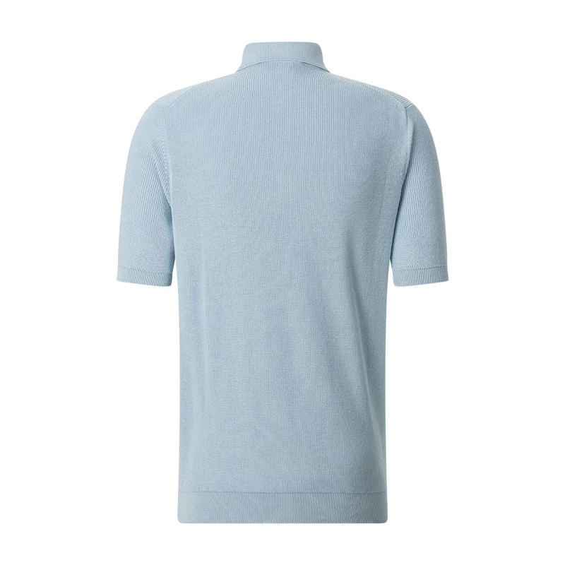 FILIPPO DE LAURENTIIS Poloshirt Poloshirt aus Crêpe-Baumwolle weiß(Image 2)