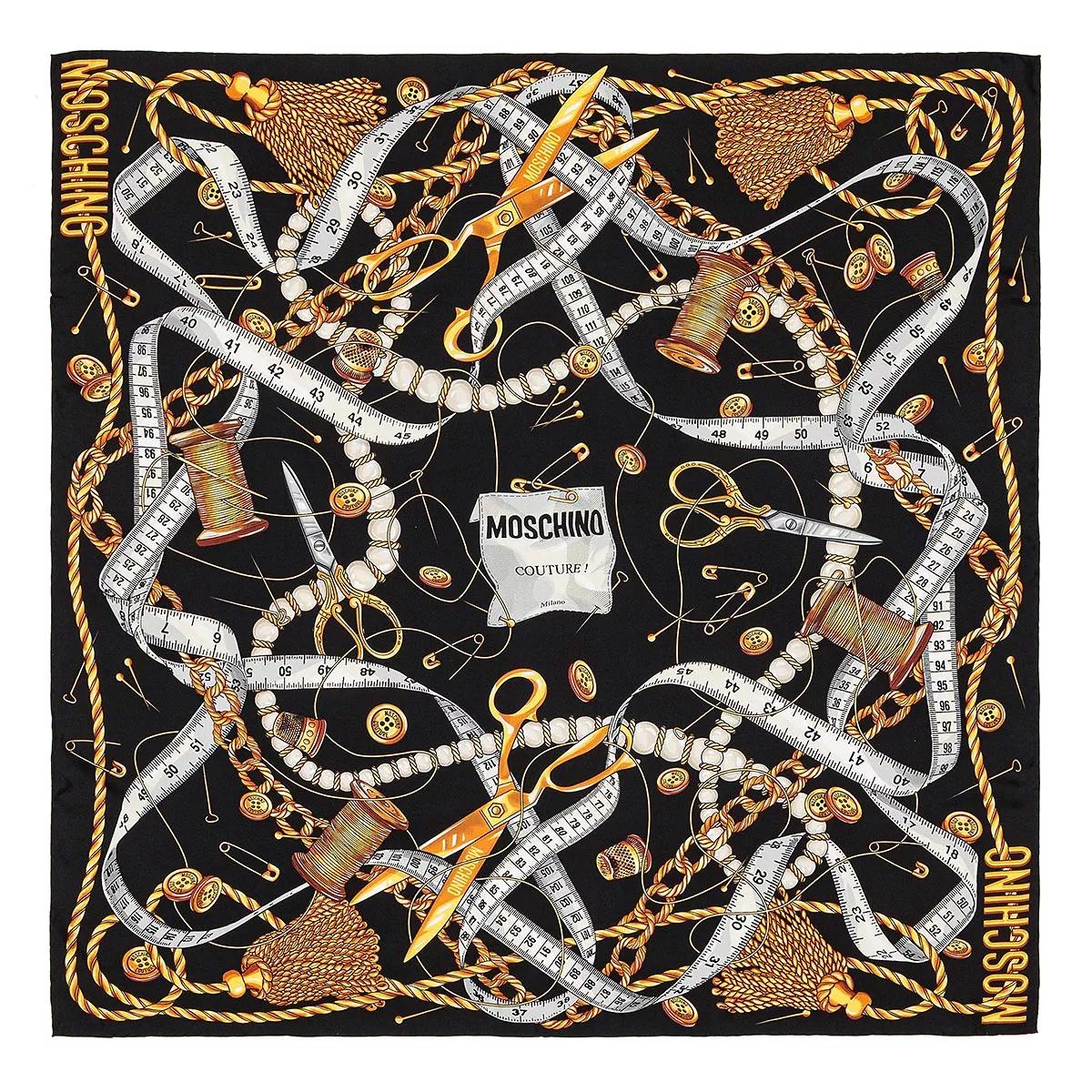 Moschino Scarf 90X90 cm Black Leichter Schal