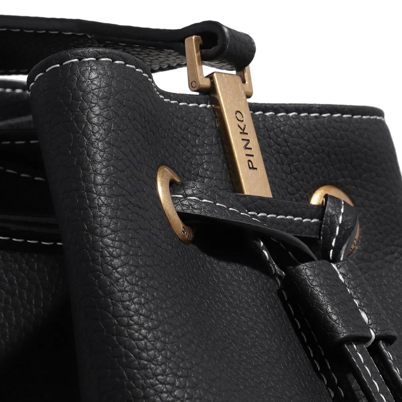 Pinko Bucket Bag Secchiello Classic Nero-Antique Gold(Image 4)