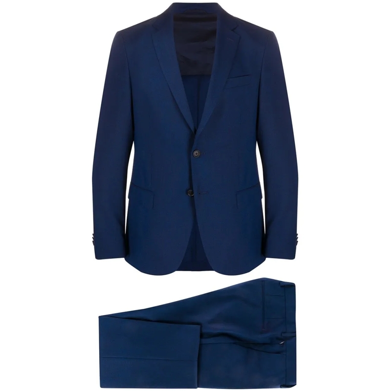 Boss Anzugkombination Deep Blue Virgin Wool Two-Piece Suit Black