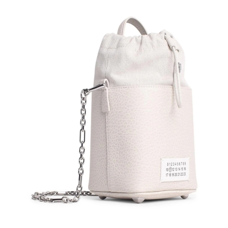 Sac Bucket Bag In Light Grey Leather Grey