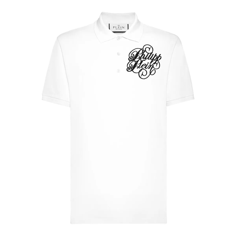 Philipp Plein Top Polohemd Mit Schmucksteinen weiss