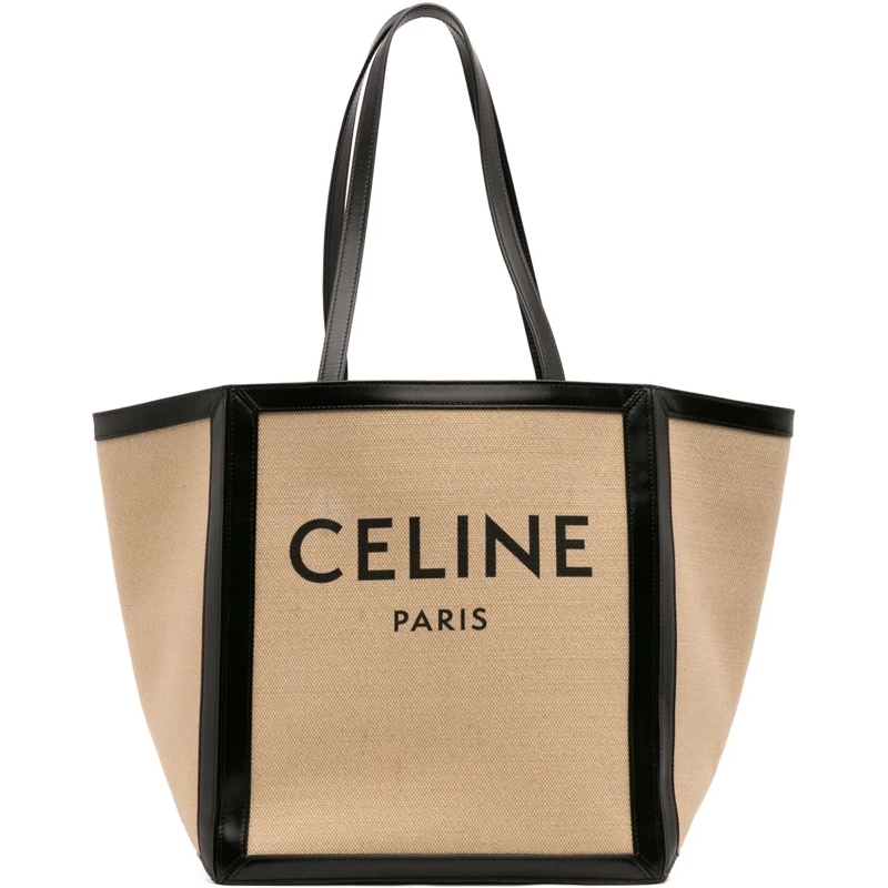 Celine Shopper Large Canvas Vertical Square Cabas Tote braun