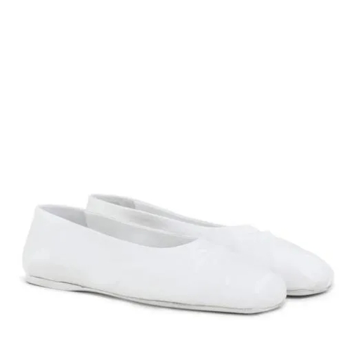 Marni White Bow-Embossed Ballerinas White Pantofola ballerina