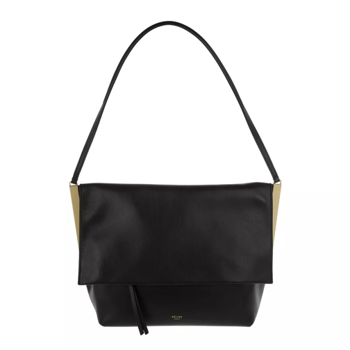 Celine Flap Clasp Bag Black Shopper