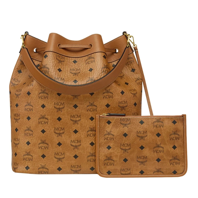 MCM Sac reporter Dessau Vi Drawstring Lrg Co Cognac(Image 6)