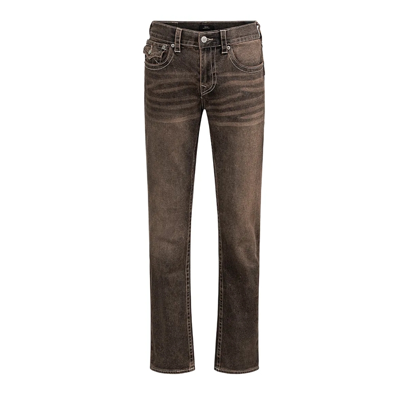 True Religion Straight Leg Jeans - Straight-Fit- Länge 34- Braunwaschung- Klappt braun