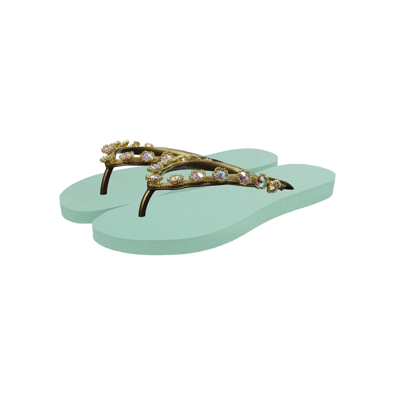 UZURII Flip Flops Zehentrenner Black Crocodile Switch High Heel mintgrün(Image 3)