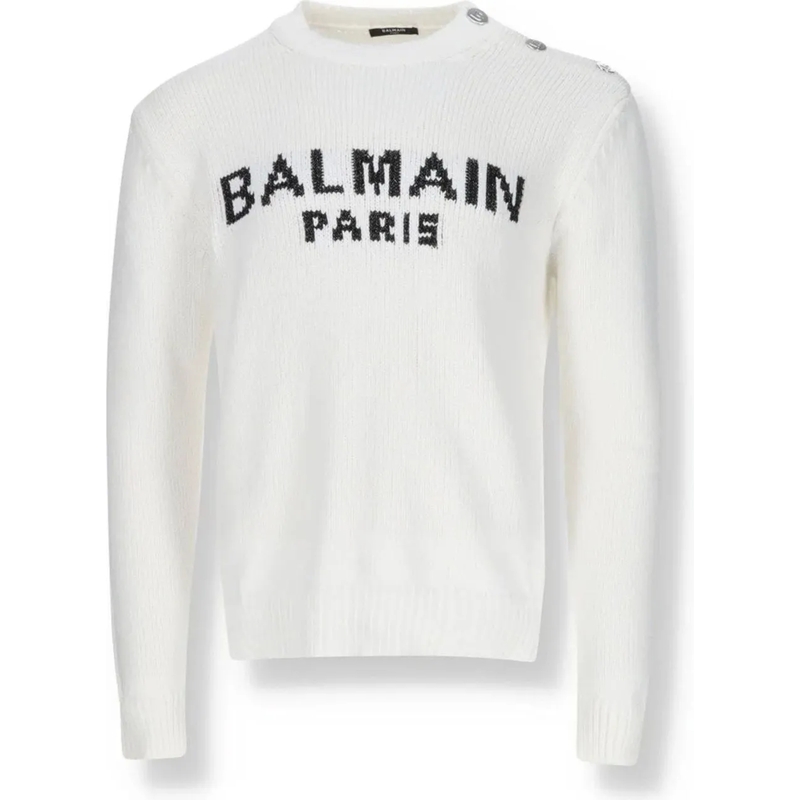 Balmain  Balmain Cotton Logo Sweater weiß(Image 4)