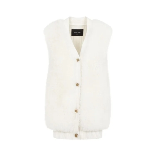 Fabiana Filippi White Shearling Gilet White Übergangsjacke