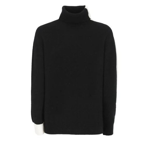 Vanise Trui met col Black Cashmere Sweater Black