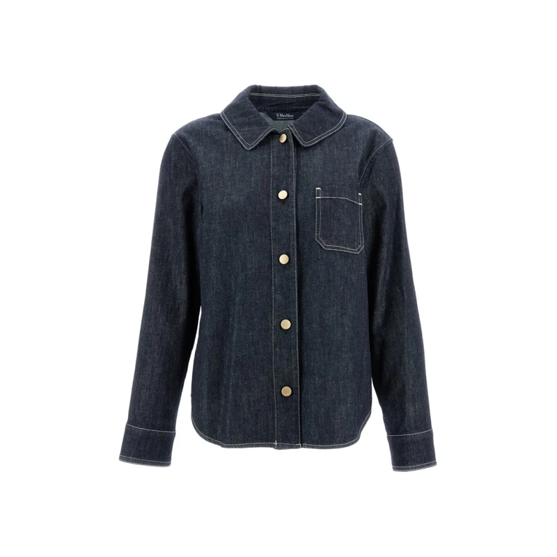 Max Mara Overhemd Cotton Denim Shirt Blue