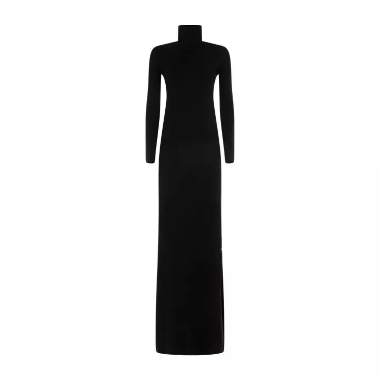 Saint Laurent - Black Wool Long Dress - Größe S - black