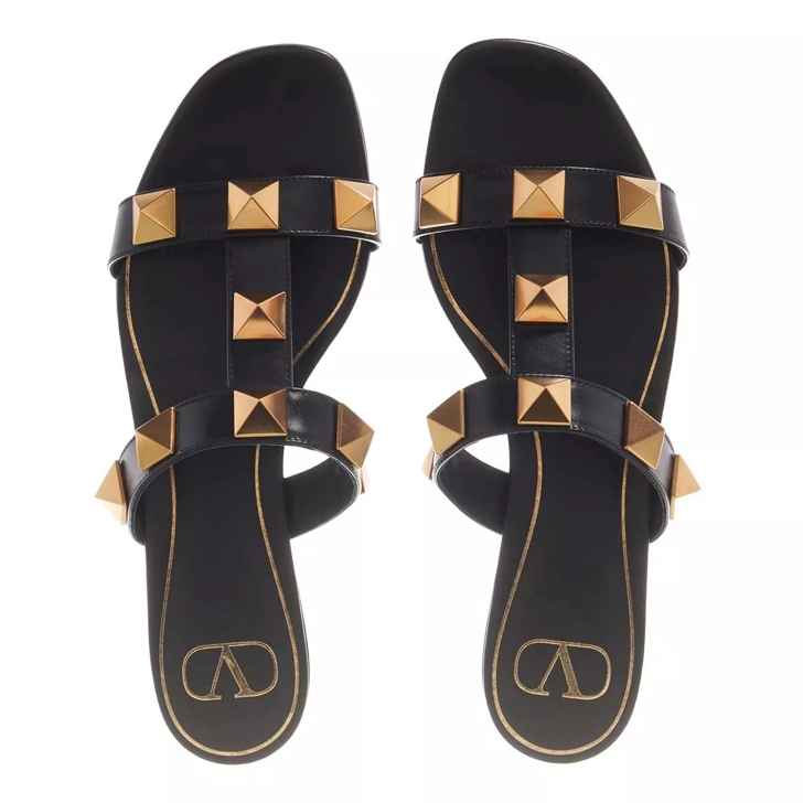 Valentino Garavani Roman Stud Slide Sandals Black Slide