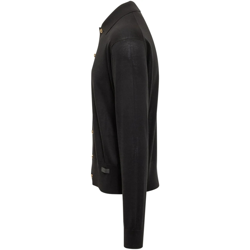 Versace Pullover Maglione In Maglia Con Bottoni schwarz(Image 3)