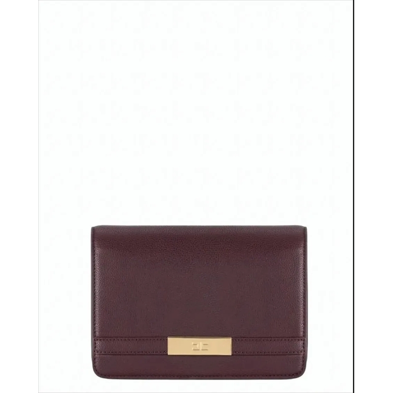 Elisabetta Franchi Sac à bandoulière Shoulder Bag With Gold Metal Groumette Chain White