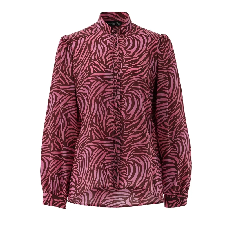 VAN LAACK Bluse Bluse Modern Fit Druck rot