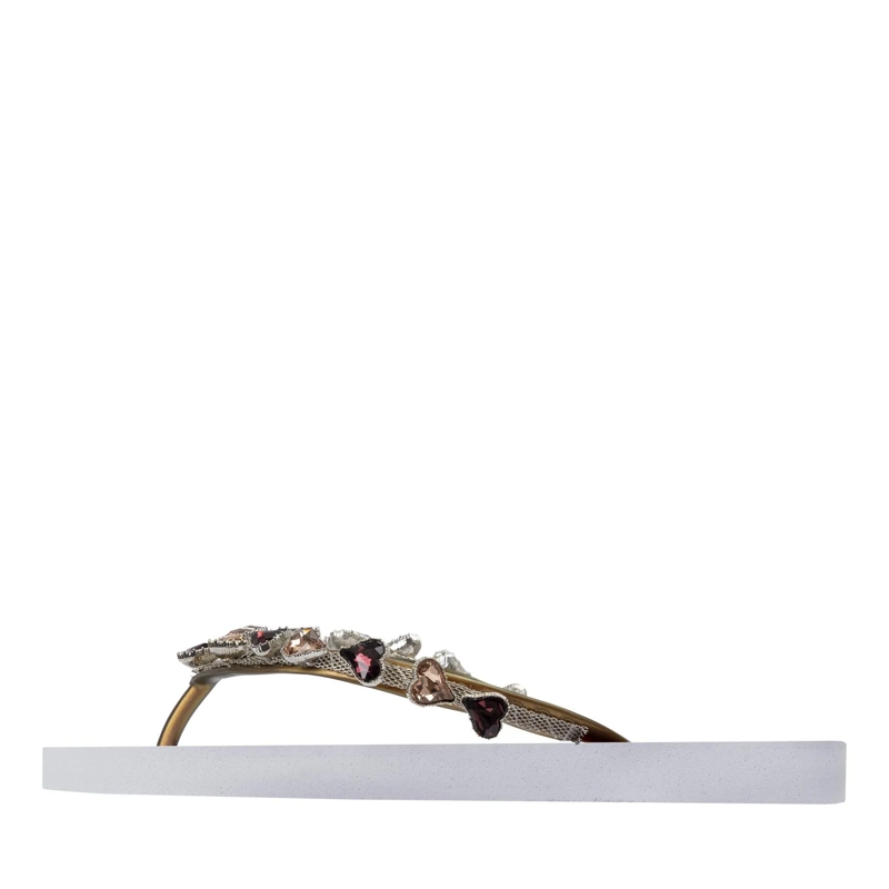 UZURII Flip Flops Zehentrenner Heart Bronze weiss(Image 3)