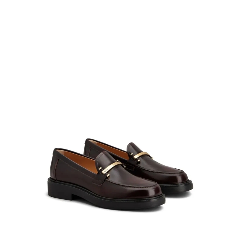 Tod's Ballerinas Burgundy Slip-On Flats Black