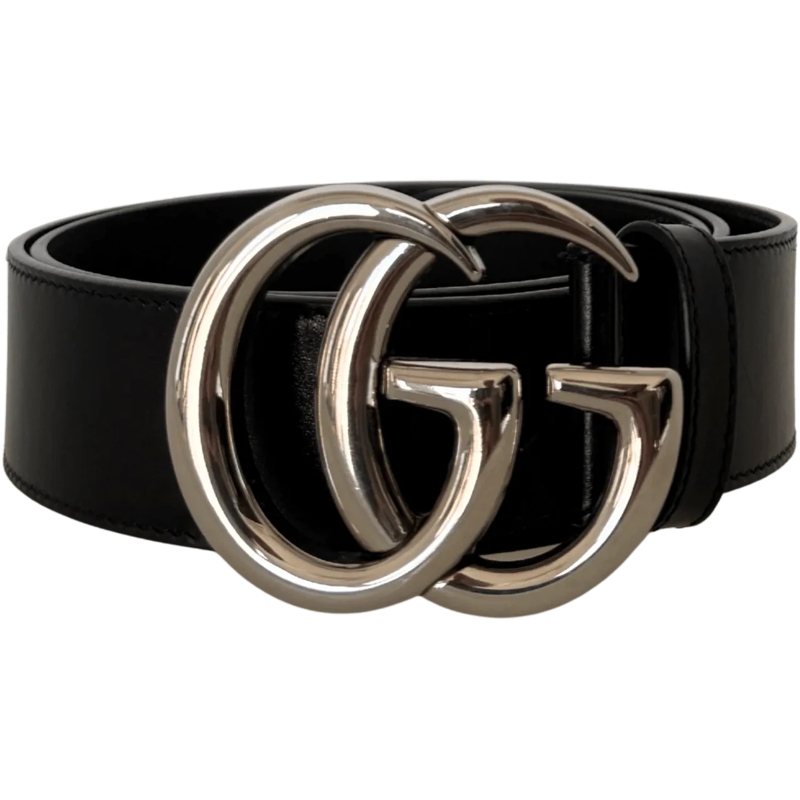 Gucci Gürtel Gucci Wide GG Marmont Belt Size 90 Full Set schwarz