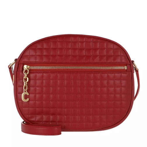 Celine Medium C Charm Bag Quilted Calfskin Red Borsetta a tracolla