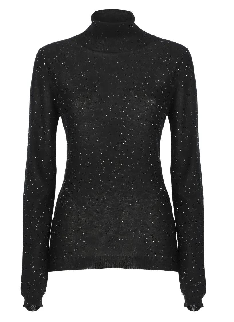 Fabiana Filippi - Black Hign Neck Sweater - Größe 42 - schwarz