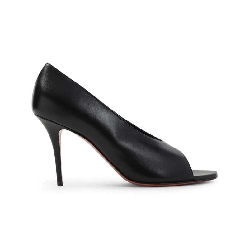 Amina Muaddi Pumps Peep-Toe Pumps With 9Cm Stiletto Heel Black