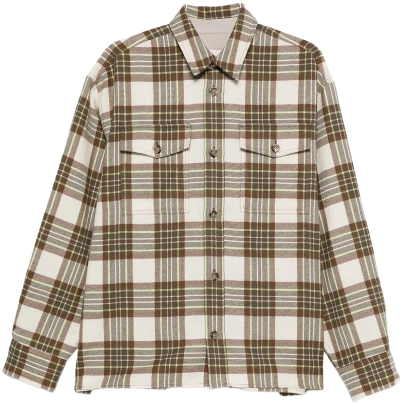 AMI Paris Chemise Check Western Shirt Grey