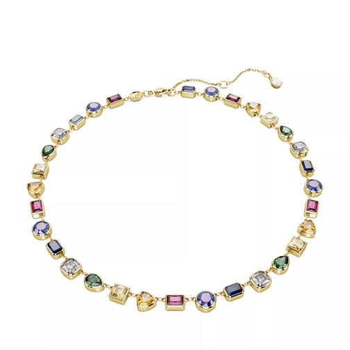 Swarovski Stilla necklace, Mixed cuts, Gold-tone plated Multicolored Short Necklace