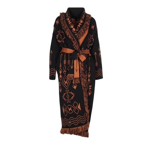 Alanui MYSTIC GATE COAT BLACK/TAMARIND 