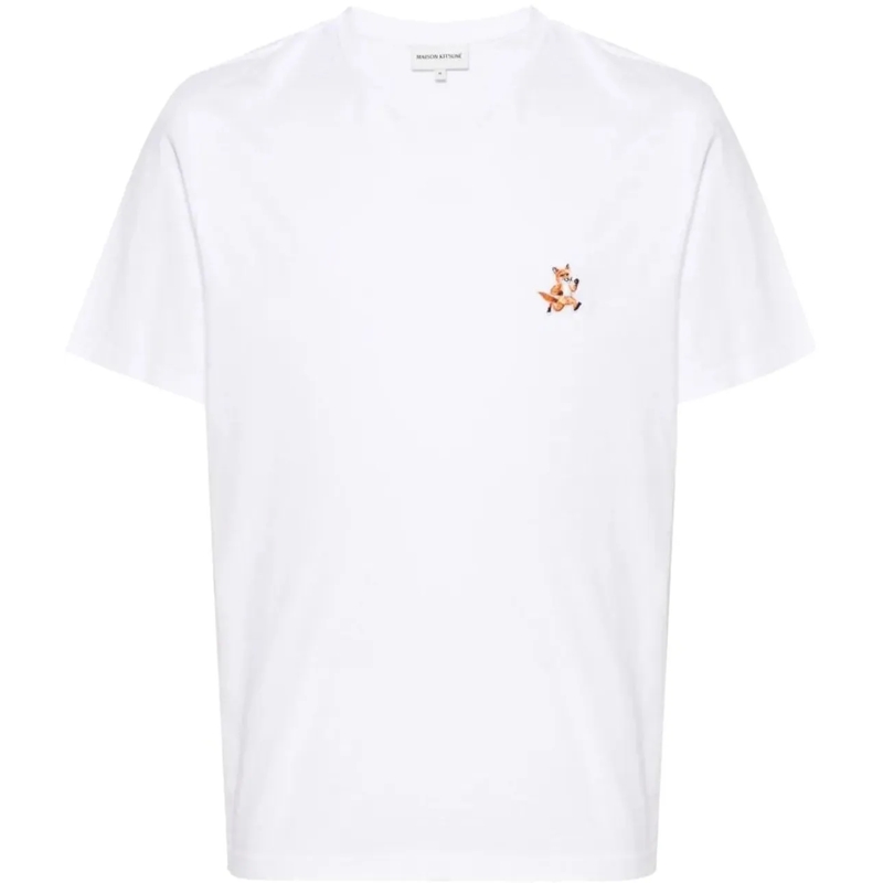 Maison Kitsune T-Shirt speedy fox patch comfort tee shirt white weiß