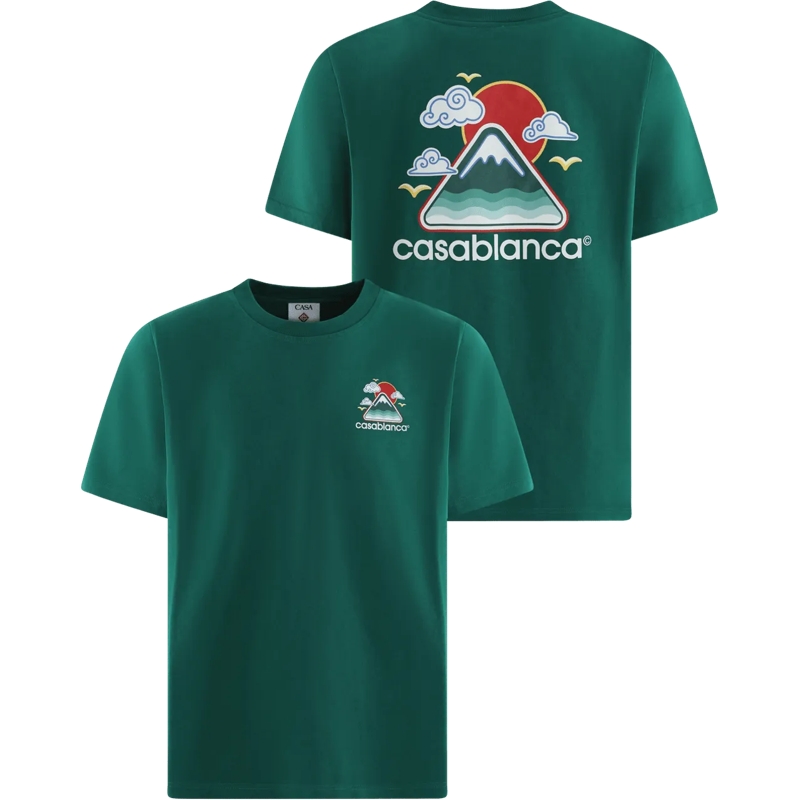 Casablanca T-Shirt Heren Montagne Ondulee T-Shirt Groen grün