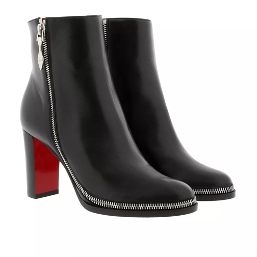 Christian Louboutin Telezip 85 Ankle Boots Leather Black/Red Stiefelette