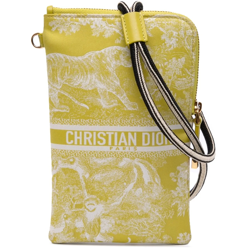 Christian Dior Schultertasche Technical Fabric Embroidered Toile De Jouy DiorTra gelb