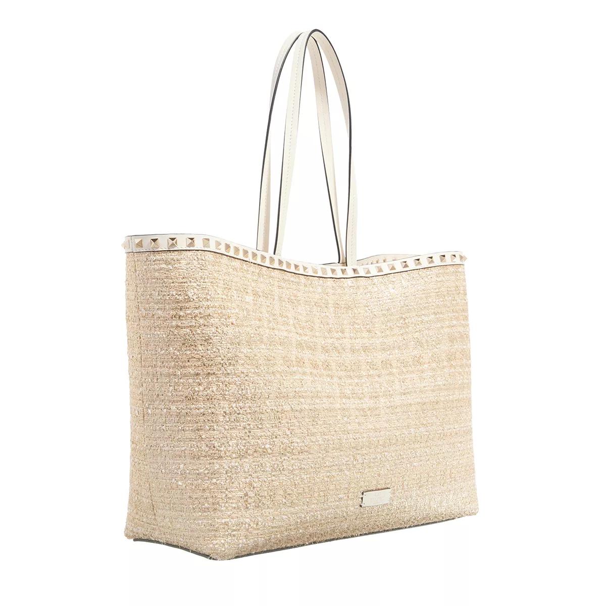 Valentino Garavani Totes Rockstud Leather Tote in beige