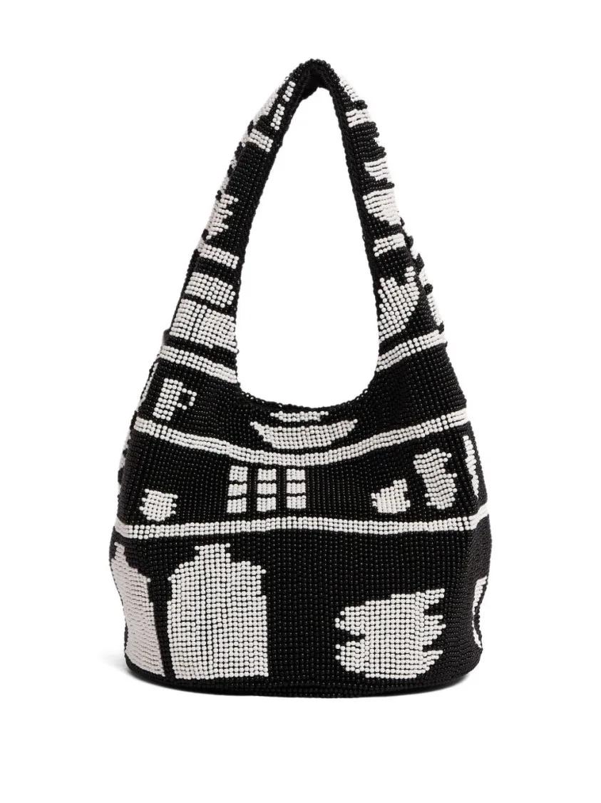 J.W.Anderson Hobo bags Textured Hobo Bag With Striking Black in zwart