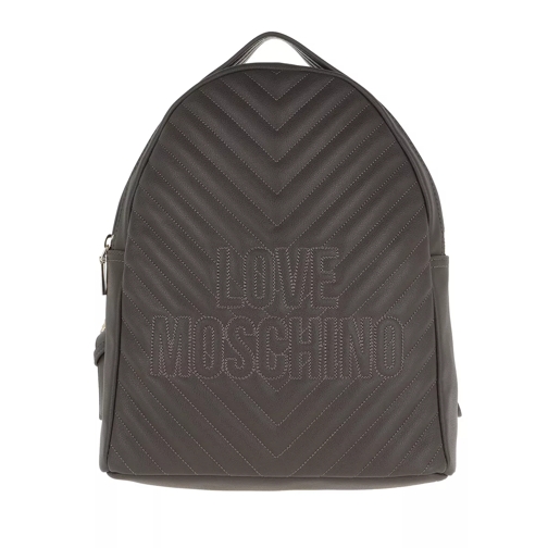 Love Moschino Quilted Logo Backpack Taupe Backpack