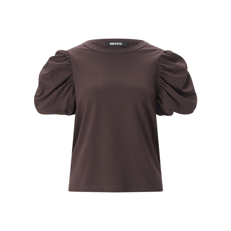 Rotate T-shirt T-Shirt mit Puffärmeln braun