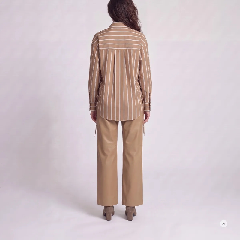 Marc Aurel Bluse Hemd- überschnittene Schultern- gerundeter Saum beige(Image 4)