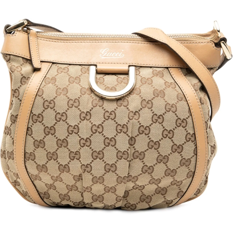 Gucci Schultertasche GG Canvas Abbey D Ring Crossbody braun