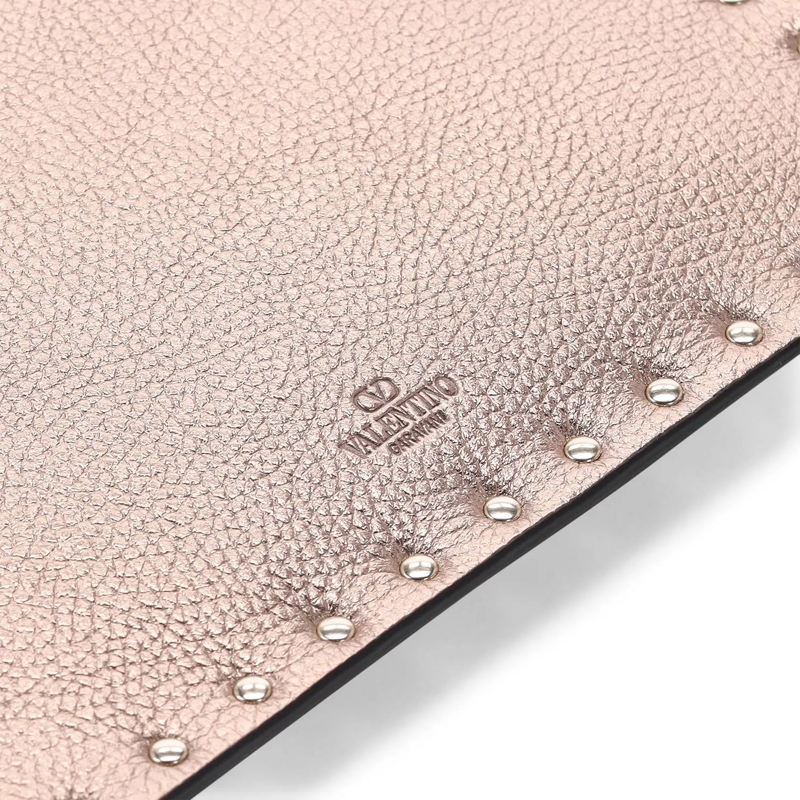 Valentino Garavani Crossbody Bag Clutch aus genarbtem Kalbsleder pink(Image 4)