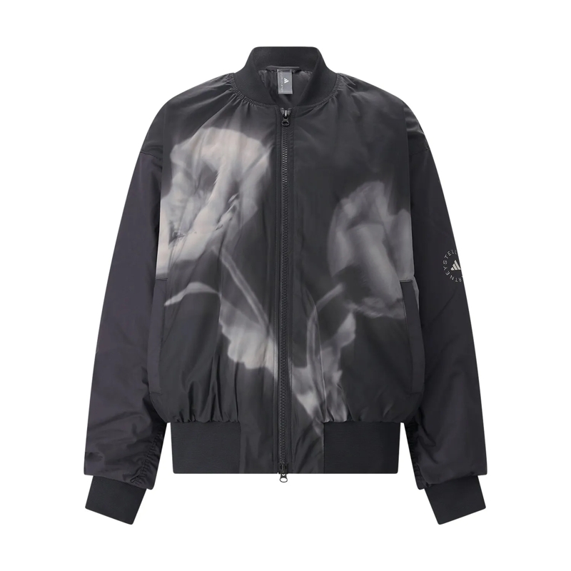 Adidas By Stella Mccartney Übergangsjacke Bomberjacke mit floralem Muster schwarz