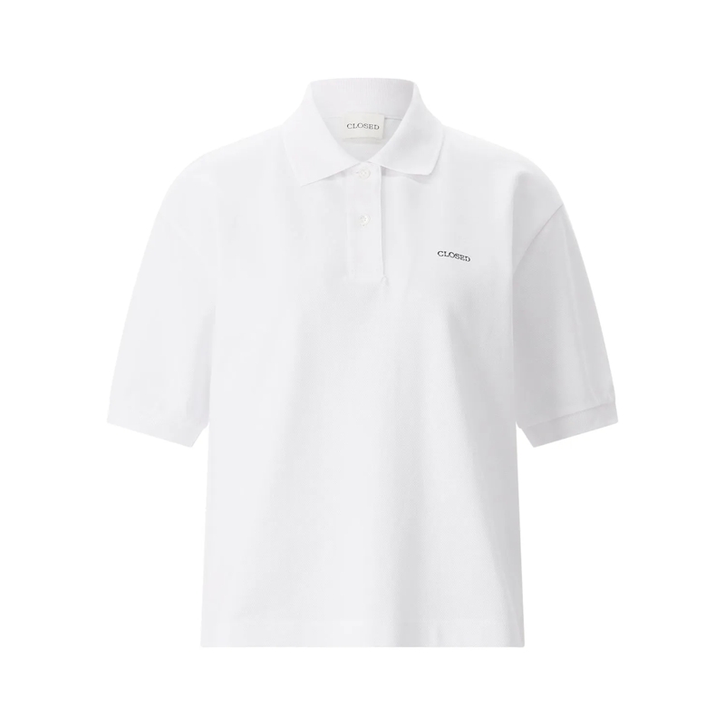 Closed Polohemd Poloshirt mit Logo weiß