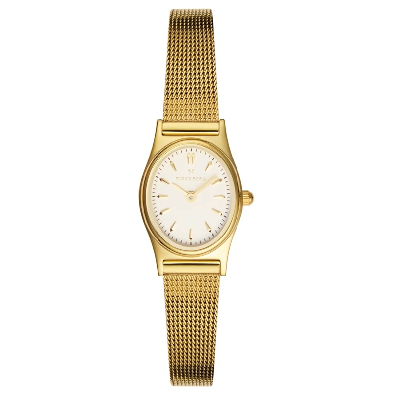 Mockberg Quarzuhr Retro Mesh Uhr Gold