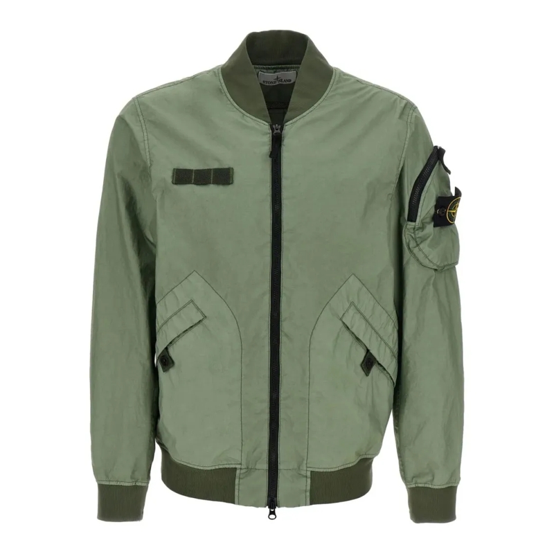 Stone Island Blouson aviateur Membrana 3L Tc Bomber Jacket Green